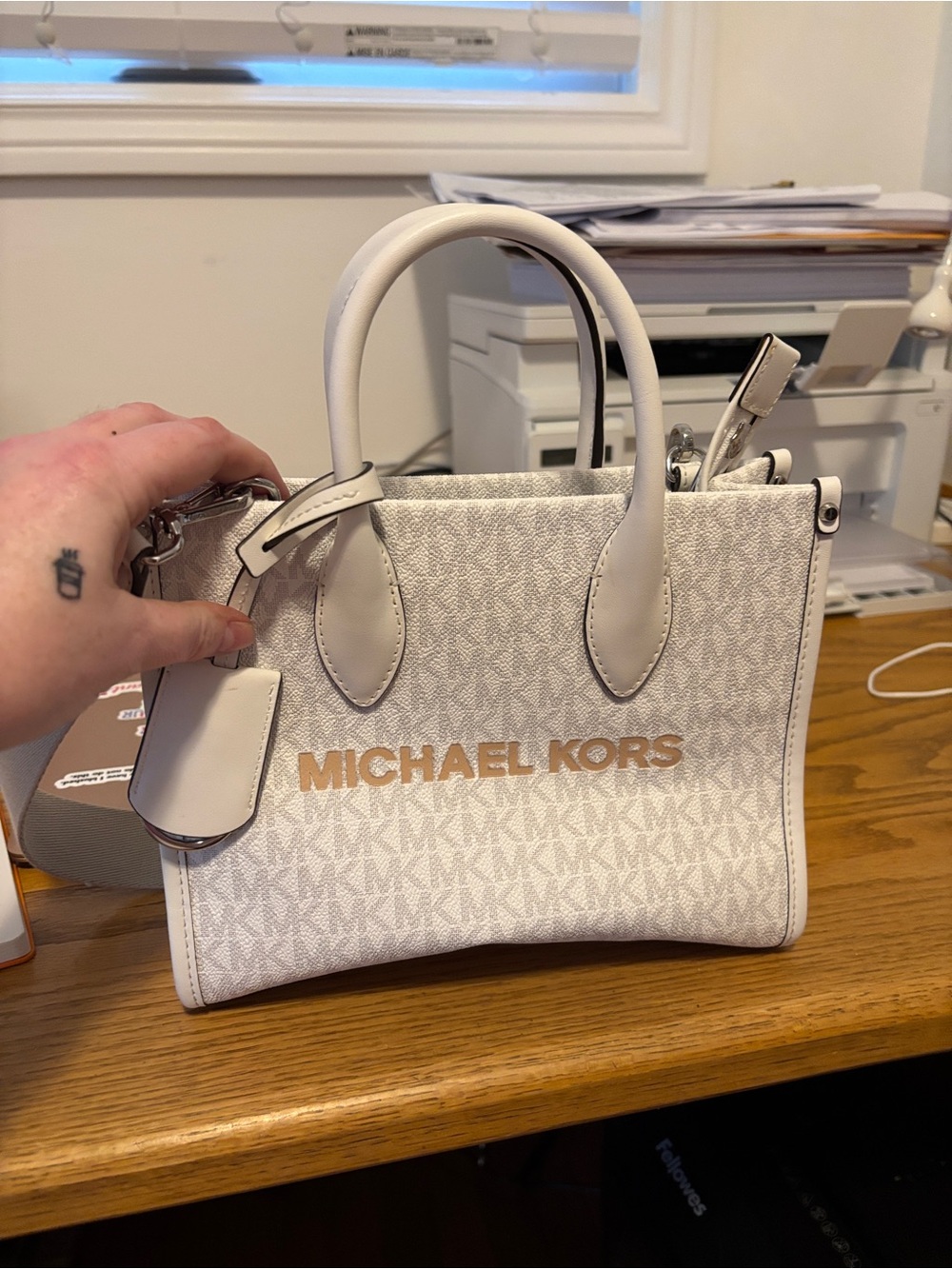 White Michael Kors cross body Bag